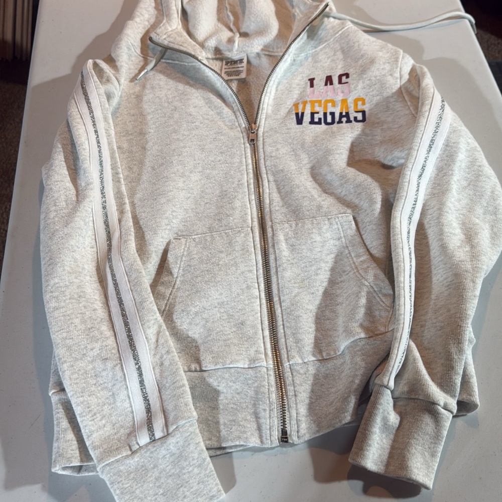 PINK Victoria's Secret Light Gray Las Vegas Hoodie